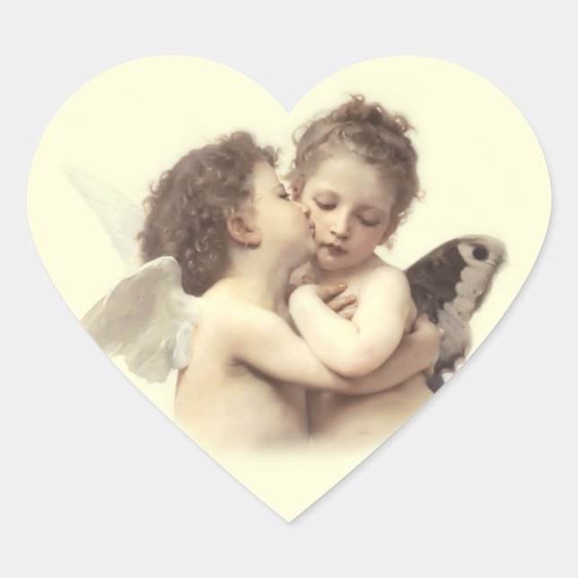 Sticker Cœur Premier Kiss romantique (Devant)