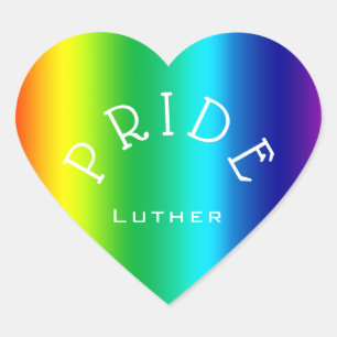 Sticker Cœur PRIDE Rainbow Multicolor Personnalisé