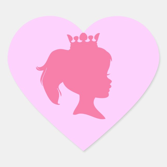 Sticker Cœur Princesse rose T-shirts et cadeaux de silhouette (Devant)