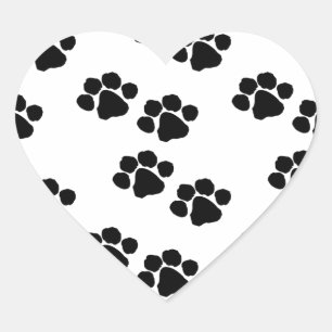 Sticker Cœur Prints des animaux