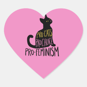 Sticker Cœur Pro-chats Pro-choix pro-féminisme