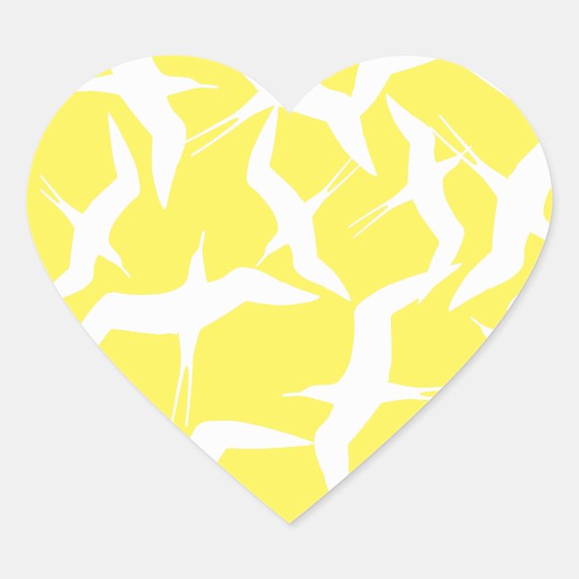 Sticker Cœur Produit à motif d'oiseaux volants magnifiques (Devant)
