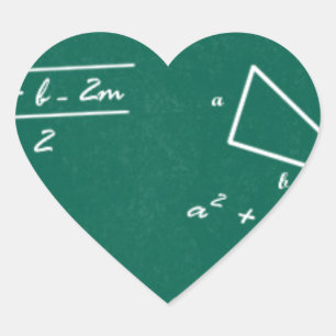 Sticker Cœur professeur de mathématiques algebra geek
