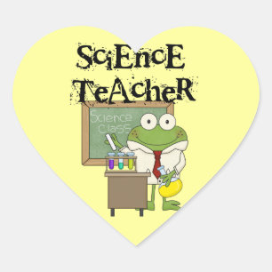 Sticker Cœur Professeur de Sciences de grenouille