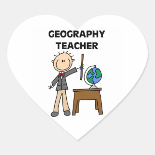 Sticker Cœur Professeur en géographie