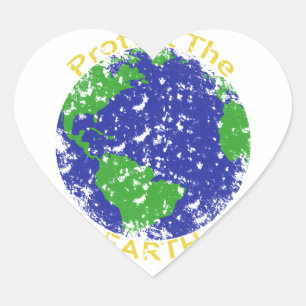 Sticker Cœur Protégez la terre