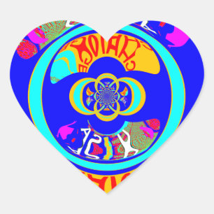 Sticker Cœur Psychedelic Groove : Pop Art Énergie Abstraite