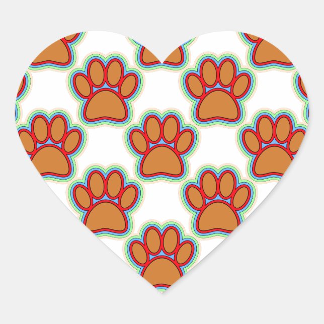 Sticker Cœur Puppy Paws (Devant)