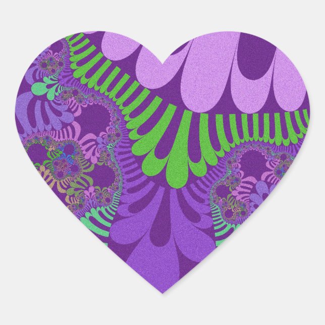 Sticker Cœur Purple and Green Mod (Devant)