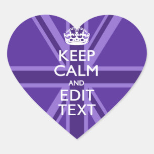 Sticker Cœur Purple Mauve Gardez Le Calme Et Votre Texte Union 
