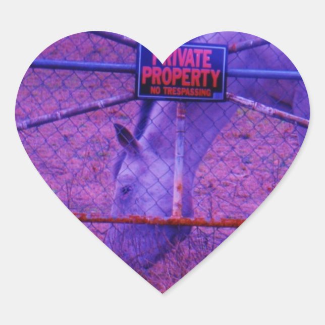 Sticker Cœur Purple Propriété Privée Horse (Devant)