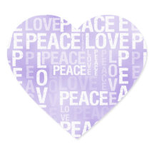 Purple White Peace Love