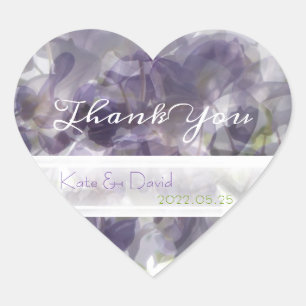 Sticker Cœur ©Purple Wisteria Whisper/Wedding Favor Merci