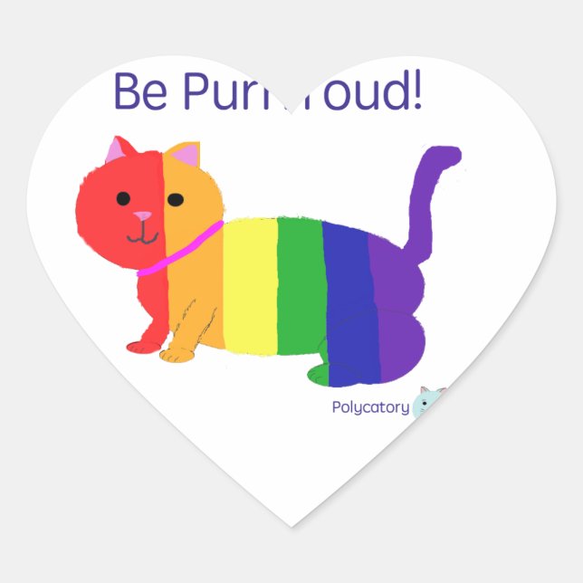 Sticker Cœur PurrroudCat (Devant)