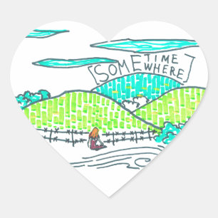 Sticker Cœur Quelque part / Parfois
