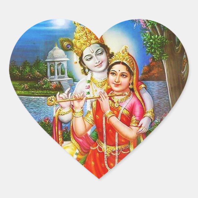Sticker Cœur RADHA Krishna - dans ma collection de coeur (Devant)