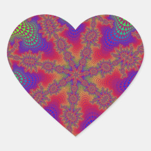 Sticker Cœur Rainbow Starburst