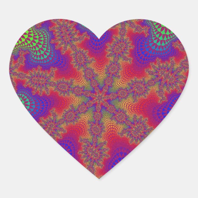 Sticker Cœur Rainbow Starburst (Devant)
