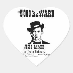 Sticker Cœur Recherché Jesse James