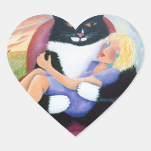 Sticker Cœur Recouvrement de chat