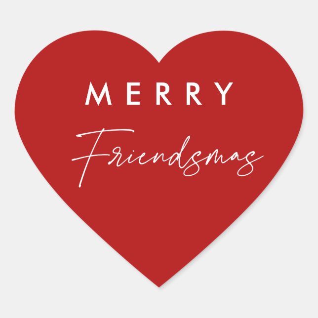 Sticker Cœur Red Christmas Joyeux amis Fête Faveurs (Devant)