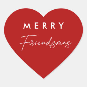 Sticker Cœur Red Christmas Joyeux amis Fête Faveurs