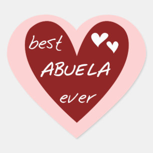 Sticker Cœur Red Heart Best Abuela Ever T-shirts et cadeaux