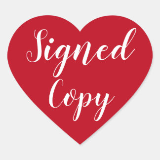 Sticker Cœur Red Heart Signé Copie Romance Auteur