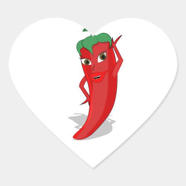 Sticker Cœur Red Hot Pepper Diva (Devant)