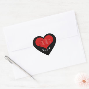 Sticker Cœur Red Love Poem Coeur