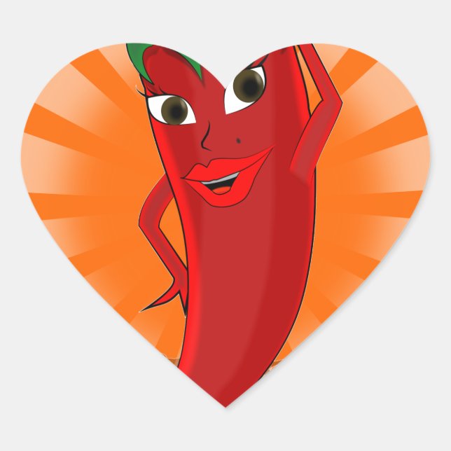 Sticker Cœur Red Pepper Superstar (Devant)