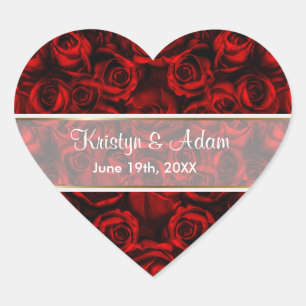 Sticker Cœur Red Rose Elegance - Personnaliser
