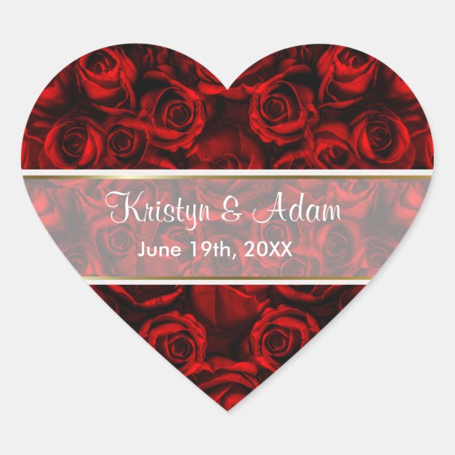 Sticker Cœur Red Rose Elegance - Personnaliser (Devant)