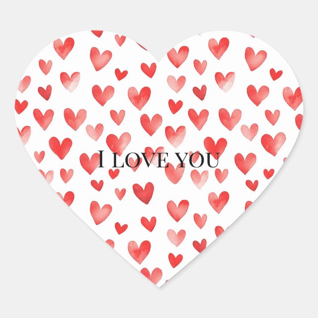 Sticker Cœur Red White Hearts Love Valentine's day (Devant)