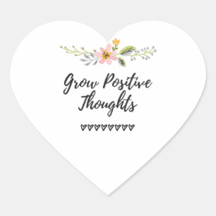 Sticker Cœur Réflexions positives croissantes sur la croissanc