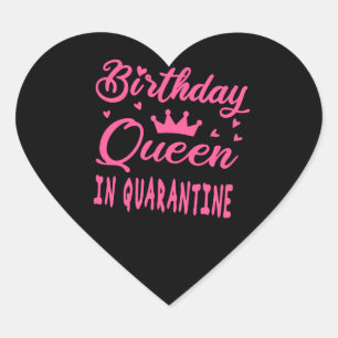 Sticker Cœur Reine d'anniversaire en quarantaine