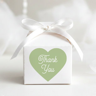 Sticker Cœur Remerciement Simple Moderne Vert Cadeau de Remerci