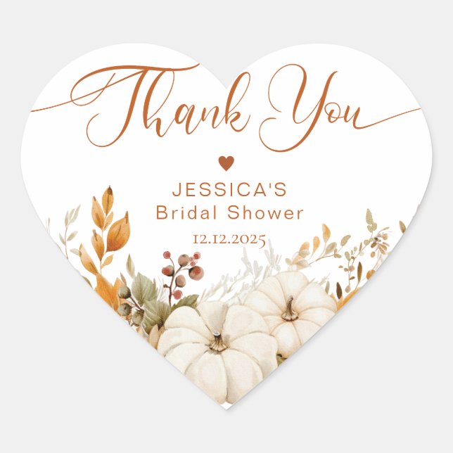 Sticker Cœur Remerciment pour une fête de mariage tomber amoure (Devant)