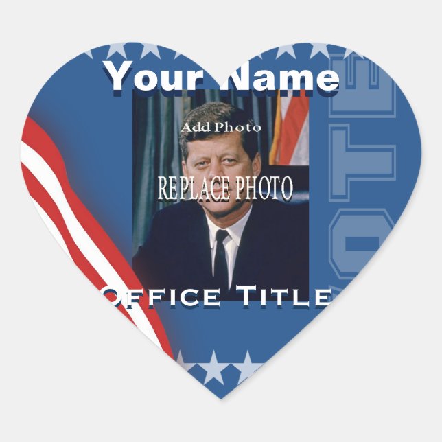 Sticker Cœur Remplacer la photo | Coeur Modèle de campagne (Devant)