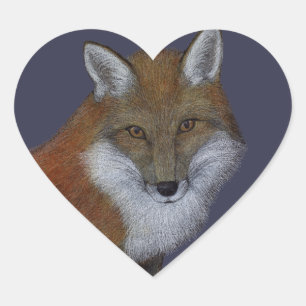 Sticker Cœur Renard rouge