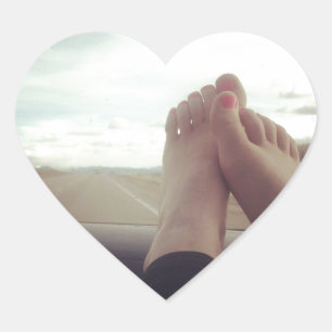 Sticker Cœur reposez vos pieds sur le tableau de bord