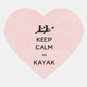 Sticker Cœur Restez calme et Kayak avec moi