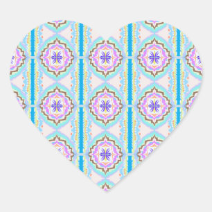 Sticker Cœur Rêve Pastel Boho Géométrique Kaléidoscope