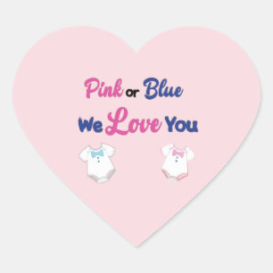 Sticker Cœur Révélation de genre rose ou bleu