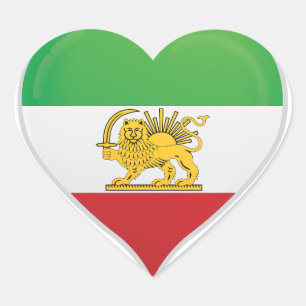 Sticker Cœur Révolution iranienne amour drapeau fierté