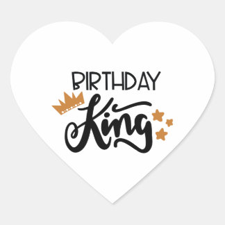 Sticker Cœur roi anniversaire