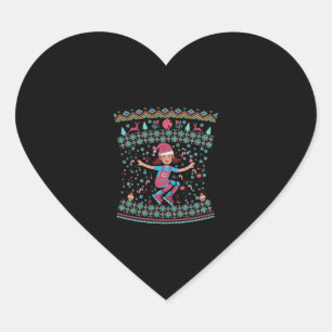 Sticker Cœur Roller Skate Fille de Noël