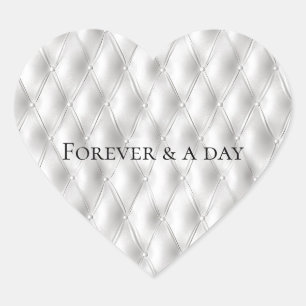 Sticker Cœur Romantique Blanc Faux Mariage en cuir