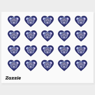 Sticker Cœur Rosace bleu ou rouge pour bébé&enfant
