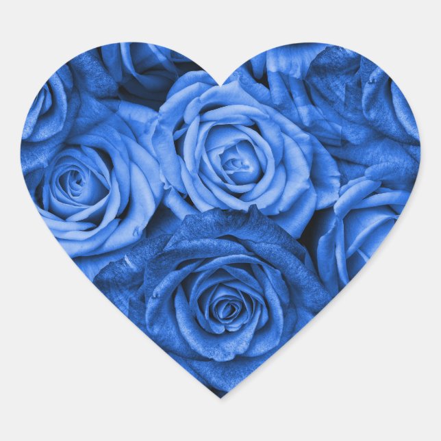 Sticker Cœur Rose bleu (Devant)